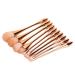 Professional 10-Piece Rose Gold Makeup Brush Set | Eye Shadow Concealer & Blusher Brushes for Flawless Application - Buy Online on SooperMarket.com
