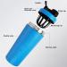 ROCKY&CHAO Stainless Steel 900ml Protein Mixer Shaker Bottle - Blue | Fitness Shaker for Men and Women - Buy Online on SooperMarket.com