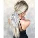 Funlovin Black White Scarf Scrunchie Hair Ribbon Ties Set - Elegant Ponytail Scrunchies with Tails for Women (6pcs) - Buy Online on SooperMarket.com