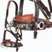 Heinick-Reitsport Professional Leather Cavesson Stainless Steel with Bit Strap Nosepiece Brown-Chestnut Warmblood