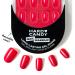 Hard Candy Press On Nails Fire (Red) | Short Round | Fake Nails Gel-Like Shine | 30 Nail Kit with Glue & Reusable Case 0.04 Fl Oz (Pack of 24) FIRE