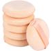 GOTH Perhk 6Pcs Cosmetic Powder Puff Loose Powder Puff Pads Soft Face Powder Puff Round Velour Puff With Ribbon Handle for Face Makeup Washable