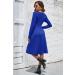 OUGES Women's Spring Casual Midi Dress | Long Sleeve V-Neck Floral Wrap Dress with Pockets | Blue - Buy Online on SooperMarket.com