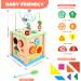6-in-1 Wooden Motor Cube Activity Center for Toddlers - Pearl Labyrinth & Shape Sorting Toy for Kids Age 1-3 - Buy Online on SooperMarket.com