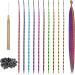 20Pcs Colored Feather Hair Extensions Kit with Micro Beads and Crochet Hook - Colorful Synthetic Hairpieces for Girls and Women - Buy Online on SooperMarket.com