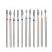 11 Piece Nail Drill Bit Set Diamond Manicure Drill Bits Professional Nail Cutter Attachment for Nails Manicure Pedicure Home Salon