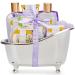 Bath Baskets for Women Gift, Home Spa Gift Basket for Women, Spa Luxetique Lavender Spa Set with Body Lotion, Bath Salt, Bath Bombs, Relaxation Bath Gifts for Women, Birthday Gift Baskets