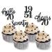 24 pieces glitter 70th birthday cupcake topper 70th birthday decoration from 1954 for 70 birthday party accessories party decoration cake decoration (black)