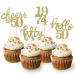 24 Pcs Glitter 50th Birthday Cupcake Toppers for Celebrating Fifty Years Old Birthday Party Decorations (Gold)