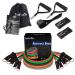 TheFitLife Exercise Resistance Bands with Handles - 5 Fitness Workout Bands Stackable up to 110/150/200/250/300 lbs Training Tubes with Large Handles Ankle Straps Door Anchor Carry Bag 250lbs