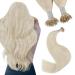 Youngsee nanoring Extensions Blond 45cm nanoring extensions real hair blond nano ring hair extensions platinum blonde nanoring hair recovery real hair nano beads hair extensions 50g 1g/s #60a 45 cm-nano 2-3- #60a