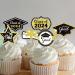 2024 Graduation Cupcake Toppers - 12Pcs Glitter Black Gold Class of 2024 Congrats Grad 2024 Cap Diploma Cupcake Picks Graduation Cake Decorations for 2024 Graduation Party Supplies - Buy Online on SooperMarket.com