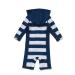 Bonverano Baby Boys Swimsuit - UPF 50+ Full-Zip Hoodie One Piece Swimwear 12-18 Months | Hooded White Stripe - Buy Online on SooperMarket.com
