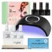 Mylee Mini Kit - Professional Nail Care Set for Beginners at Home Includes LED Nail Lamp Nail Gel Polish Base Coat Top Coat and Accessories
