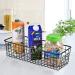 2 Pack Rustic Metal Wire Storage Baskets - Farmhouse Decor for Bathroom, Kitchen, Pantry, Laundry Room, Closets, Garage - Black - Buy Online on SooperMarket.com