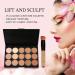 Vtrem 15 Colors Contour Palette Kit - Camouflage Concealer & Eyeshadow Makeup Set with Powder Brush - Perfect Christmas Gift - Buy Online on SooperMarket.com