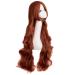 MapofBeauty 32 Fashion Long Curly Ginger Orange Anime Wig with Side Bangs - Perfect Cosplay Accessory - Buy Online on SooperMarket.com