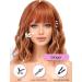 Wokestar Ginger Highlights Bob Wig | Curly Wavy Synthetic Wig with Neat Fringe for Women - Buy Online on SooperMarket.com