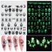 Alien Nail Art Stickers - 3D Planet Astronaut Earth Moon Star UFO Rocket Decals | Gold Luminous Self-Adhesive Designs for Women's DIY Manicures - Buy Online on SooperMarket.com
