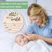 Baby Announcement Sign for Newborn 5.9" Double-Sided Hello World Newborn Name Sign for Hospital Birth Announcement The Perfect Round Wooden Welcome Baby Sign for New Baby Boy Girl Gifts - Buy Online on SooperMarket.com