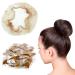 Naapesi 50 pieces invisible hair networks for women rolls elastic edge mesh elastic hair network for ballet dance dance nurse stewardess bank clutch bridal hairstyle (light brown)
