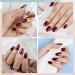 Foyute Semi Cured Gel Nail Strips 20 Pcs Soft Self-Adhesive Gel Nail Polish Wraps Sticker for Salon-Quality Manicure Set Long Lasting Easy to Apply & Remove Nail File & Wooden Stick (Grape purple A) - Buy Online on SooperMarket.com
