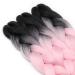 Tess Braids Extensions Ombre 60 cm - 3 Pack Jumbo Kanecalon Hair for Box Braids | Black/Light Pink Ombre 100g Bundle - Buy Online on SooperMarket.com