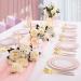 90 Piece Gold Plastic Silverware Set with Pink Handles - Perfect for Parties and Weddings - Buy Online on SooperMarket.com
