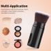 Retractable Flat Top Kabuki Brush | Portable Foundation Makeup Brush with Cover - Black - Buy Online on SooperMarket.com