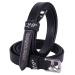 QHP stirrup leathers Lupine made of black leather with rhinestones at the end (135 cm)