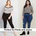 Werforu Women's Black Leather Belt | Plus Size 46-50 | Polished Gun Color Buckle | Jeans Pants Suit - Buy Online on SooperMarket.com