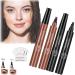 Glowly Secret Eyebrow Pen Glowly Secret Waterproof Natural Eyebrow Pen Glowly Secret 4 Tipped Precise Brow Pen 3D Microblading 4-Tip Eyebrow Pen Eyebrow Contouring Pen (04#+02#)