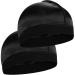 2PCS Silky Stocking Wave Cap for Men  Good Compression Over Durag  Thick Hair Style 2pcs Black-thick Hair Style