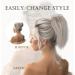 PORSMEER 10 Inch Claw Clip Ponytail Hair Extension in Silver Blonde - Messy Bun Chignon Updo for Women and Girls - Buy Online on SooperMarket.com