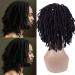 YEZHIQIU 8Inches Short Dreadlock Wig Natural Black Synthetic Hair Nu Faux Afro Dreadlock Wigs Heat Resistant Breathable Faux Locs Braids Hair Wigs (1B)