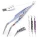 Helperfect Premium 2in1 stainless steel tick pliers for dogs and cats - gentle & effective tick remover - consisting of tick tweezers and tick hooks - perfect for all pet owners light blue