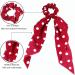 Hair Scarf Scrunchies Bow Scrunchies for Hair Chiffon Floral Scarf BowPonytail Holder for Women Girls (dial point) - Buy Online on SooperMarket.com