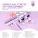 Saviland Acrylic Nail Kit for Beginners - 3 Colors Powder & Liquid Set with Nail Brush & Tools - DIY Nail Extension & Manicure Gift - 02 with Practice Fingers - Buy Online on SooperMarket.com