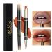 ChaneeHann 2-in-1 Lipstick & Liner Lip Liner and Lipstick Set Double Head Matte Lipstick & Lip Liner Matte Make Up Lip Liners Pencil Waterproof - Shaping Lip Liner Set For Girls (11 Pumpkin Color)