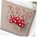 HAPINARY Handmade Comb Hair Insert Comb Bridal Headpiece Flower Hair Combs Wedding Side Comb Wedding Hair Combs Pearl Comb Clip Crystal Headpiece Tiara Red Hanfu Bride Headgear - Buy Online on SooperMarket.com