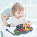 Silicone Baby Suction Plate with Lid and Spoon - Kid Divided Weaning Plate in Blue | BPA Free & Dishwasher Safe - Children's Dinnerware Set - Buy Online on SooperMarket.com
