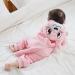 COOKY.D Baby Hooded Rompers | Winter Flannel Jumpsuit Pajamas | 6-12 Months | Pink - Buy Online on SooperMarket.com