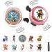 Bicycle bell children 2 pieces of bicycle bell for children's bike for boys/girls unisex bicycle bell for impeller scooter accessories with 10 stickers 1 screwdriver Paw Patrol