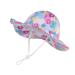 LANGZHEN Beach Sun Protection Hat for Baby Girls Adjustable Toddler Kids Hat Wide Brim Summer Play Hat with Chin Strap Tropical flowers-Design and color 1-2 Years