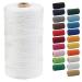 2mm Macrame Cord  POZEAN Colored Macrame Rope 220 Yards (About 200m)  100% Natural Cotton Rope for Wall Hanging Plant Hangers DIY Crafts Knitting Christmas Wedding Decorative Projects(White)