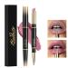 ChaneeHann 2-in-1 Lipstick & Liner Lip Liner and Lipstick Set Double Head Matte Lipstick & Lip Liner Matte Make Up Lip Liners Pencil Waterproof - Shaping Lip Liner Set For Girls (06 Barbie Powder)