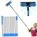 Window Cleaning Equipment Telescopic Window Cleaner Tool with 10-Section Extension Pole 2-in-1 Rotatable Window Squeegee Telescopic Pole Window Cleaning Kit for Home Car Glass