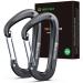 Brotree carabiner with 1200kg of resilience carabiner hooks with key rings/screw cap heavy load screw carabiner for hammocks camping hiking fishing etc. Wire gate 2 x black