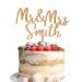Wedding Cake Toppers Engagement Gifts Mr & Mrs Cake Topper Personalised Gifts for Couple Party Decorations Wooden Cake Topper Custom Gifts 2 Designs with Any Name(Design1)