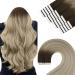 Youngsee Tape in Extensions Real Hair Balayage Real Hair Extensions Tape Braun Balayage Blond Invisible Tape Extensions 45cm Tape Extensions Tape Hair Carrier Remy 50g 20pcs #3/8/22 45 cm 2- #3/8/22